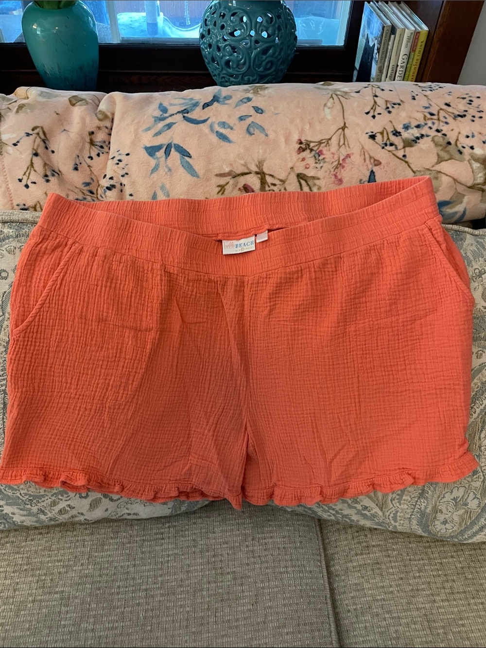 Belle Beach Lounge Women's Coral Gauze Shorts 2x